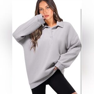 Oversized unisex ribbed sweatshirt